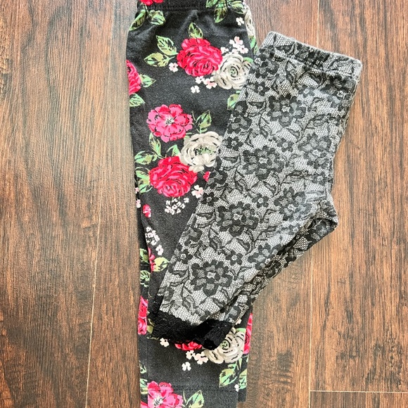 Set of 18 months leggings, floral and lace - Picture 2 of 4